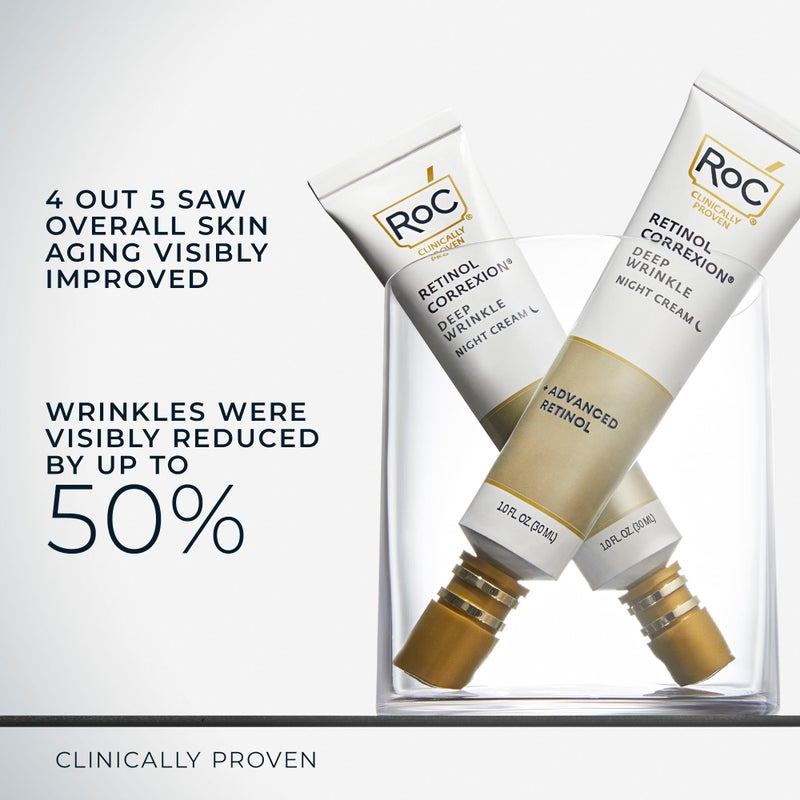 RoC Retinol Correxion Night Cream for Deep Wrinkles, Anti Aging Skincare Treatment Women and Men, 1.0 oz (Packaging May Vary) - Image 3