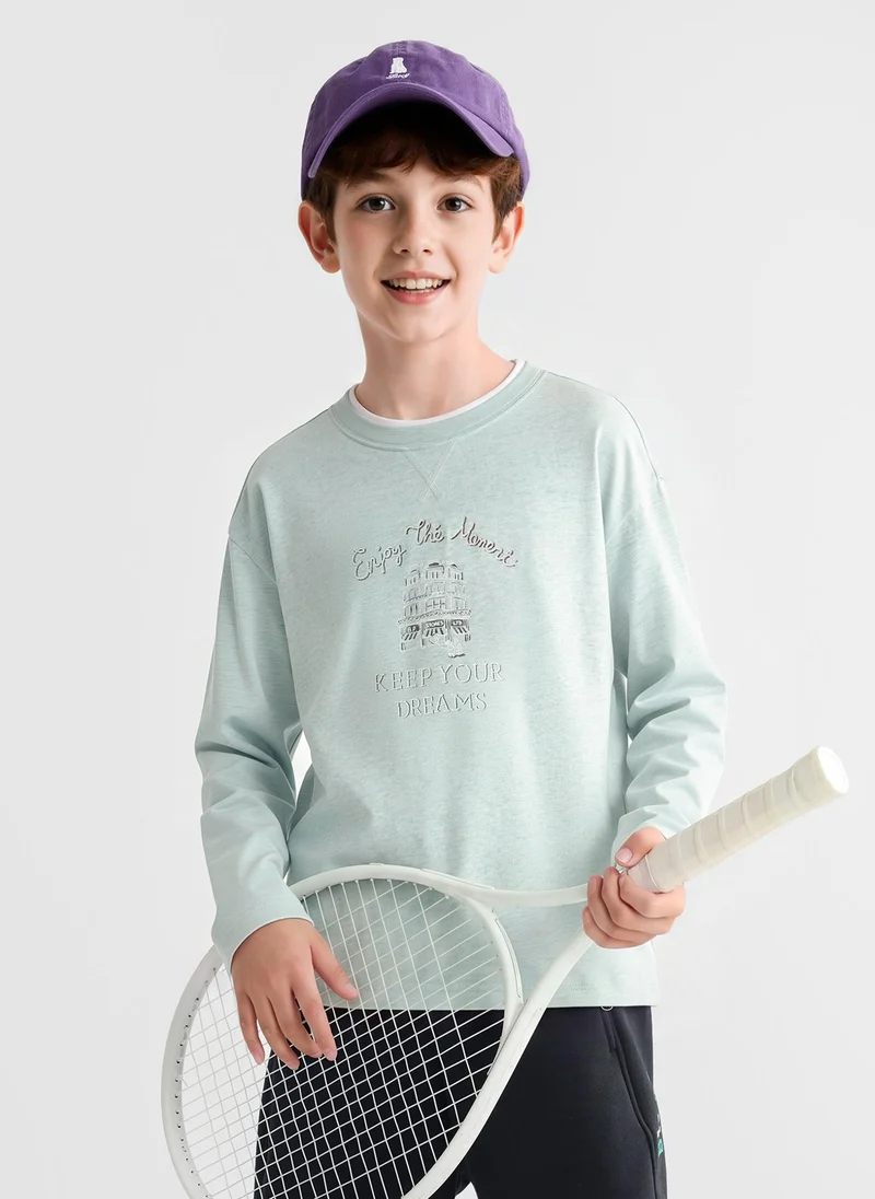 Balabala Kids Boys Round neck long-sleeved T-shirt