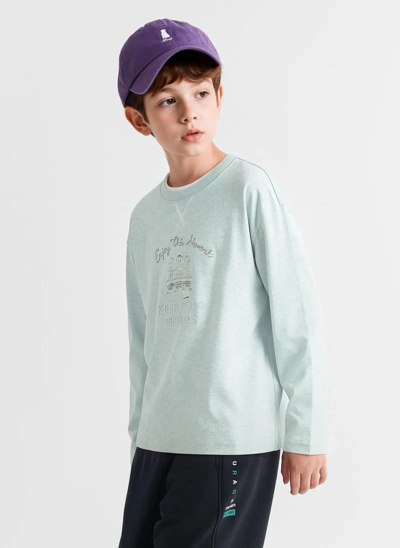 Balabala Kids Boys Round neck long-sleeved T-shirt