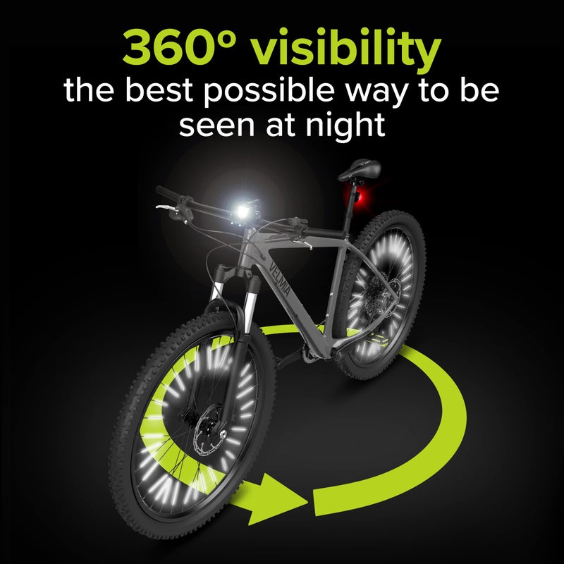 VELMIA Bike Reflectors for Night Riding - 360° Visibility and Easy mounting I Spoke reflectors Made with 3M Scotchlite, Bicycle Spoke reflectors Bike Spoke Skins, Bike Spoke Lights, Reflective Spoke - Image 4