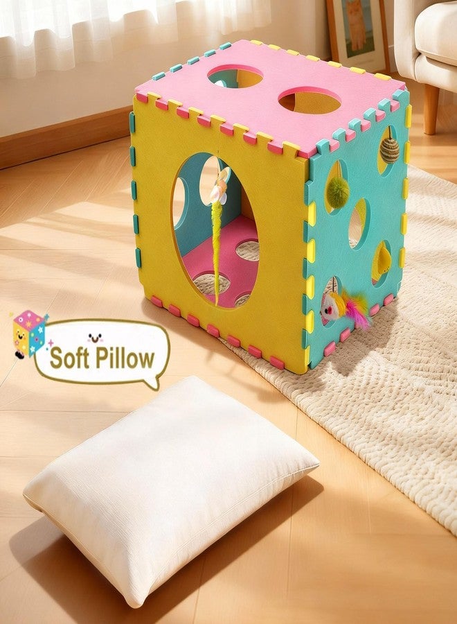 MOYMO Cat Houses with 40 Cat Toys for Indoor Cats, Cute Cat Bed Cave for Multiple Large Cats, Kitten Toys for Indoor Kittens, 17 Inches - Image 4