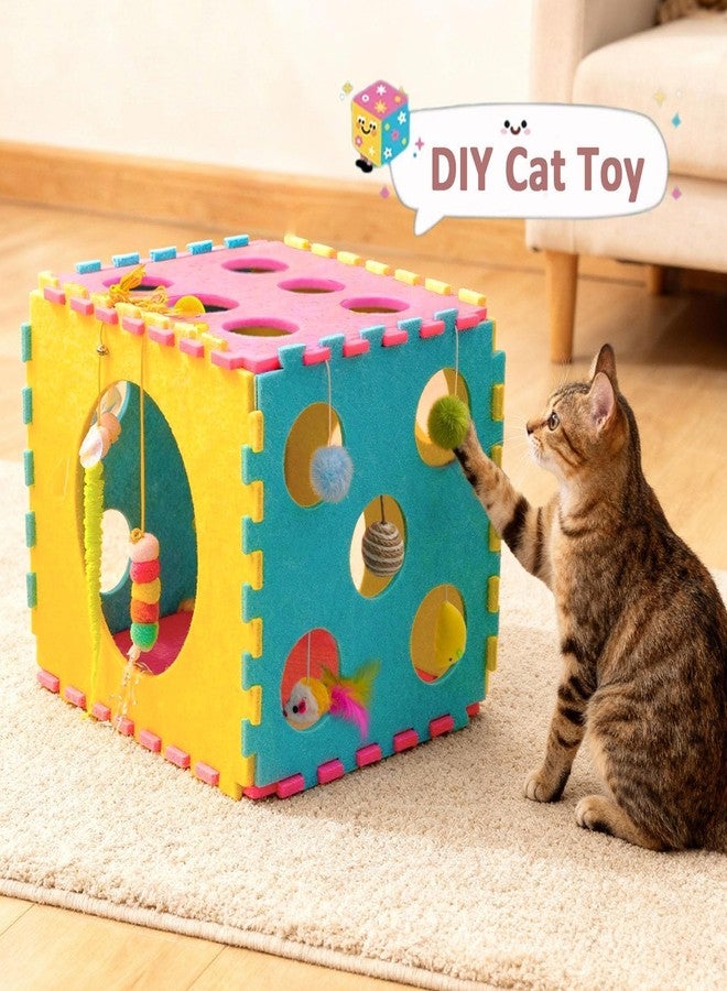 MOYMO Cat Houses with 40 Cat Toys for Indoor Cats, Cute Cat Bed Cave for Multiple Large Cats, Kitten Toys for Indoor Kittens, 17 Inches - Image 3