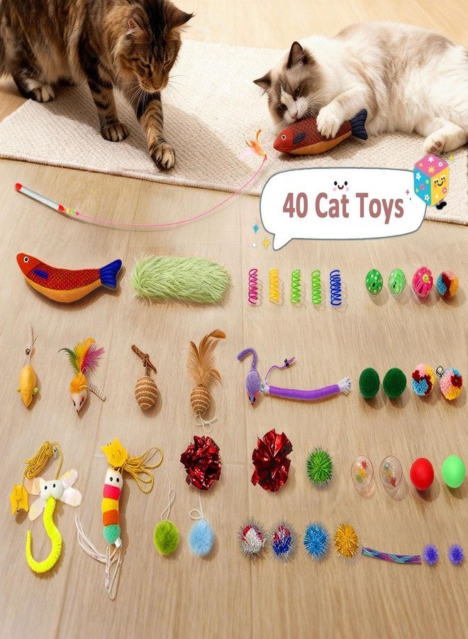 MOYMO Cat Houses with 40 Cat Toys for Indoor Cats, Cute Cat Bed Cave for Multiple Large Cats, Kitten Toys for Indoor Kittens, 17 Inches - Image 2