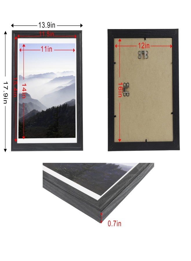 Medog Studio Gallery 12x16 Picture Frame Wood, Display Pictures 11x14 with Mat, Arc Ultra Edge Poster Frames - Image 4