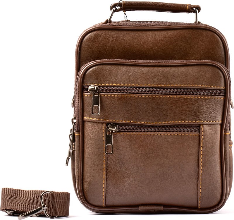 Derius Boss Steel Case Medium Size Brown Men's Hand and Shoulder Bag (Genuine Leather)  - Image 2