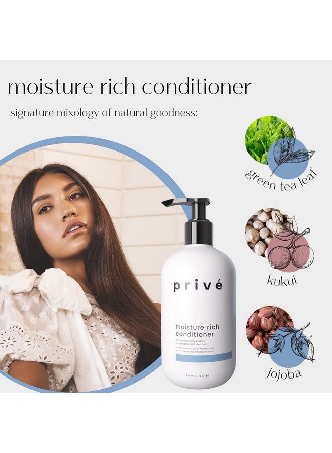 PRIVE Moisture Rich Conditioner Concentrated Hydration Therapy To Transform Dry And Lifeless Hair 12 Oz - Image 3