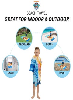 Franco Franco Kids Super Soft Cotton Bath/Pool/Beach Towel, 58 in x 28 in, Paw Patrol  - Image 2