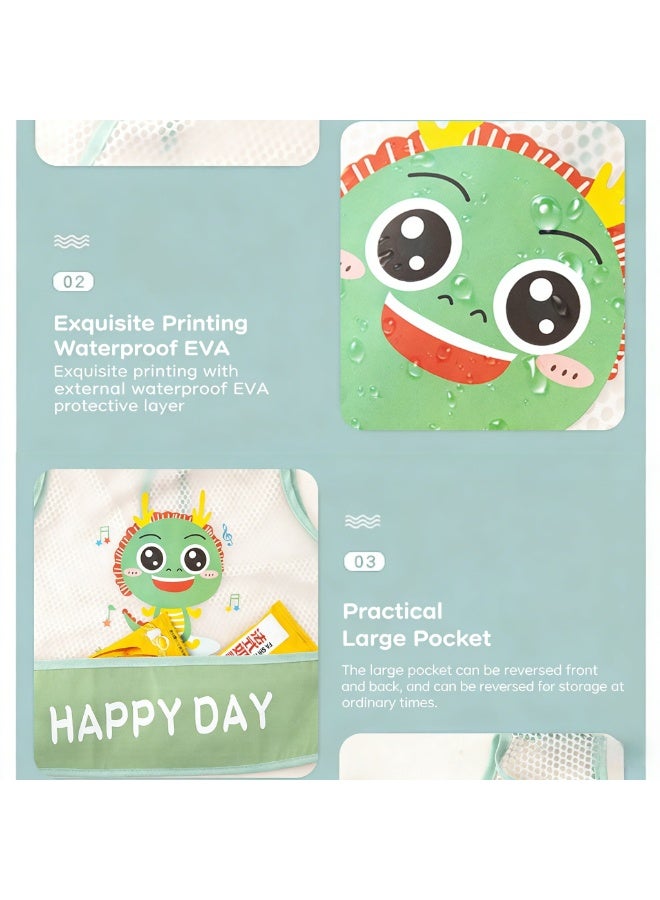 CESETH 3-Piece Waterproof Baby Feeding Bib, With Food-Catching Pockets, Bpa-Free And Easy-To-Clean Baby Bib, Suitable For Babies Aged 6-36 Months. Soft, Breathable And Stain-Resistant Bib, Suitable For Meals, Travel And Outdoor Use. - Image 5