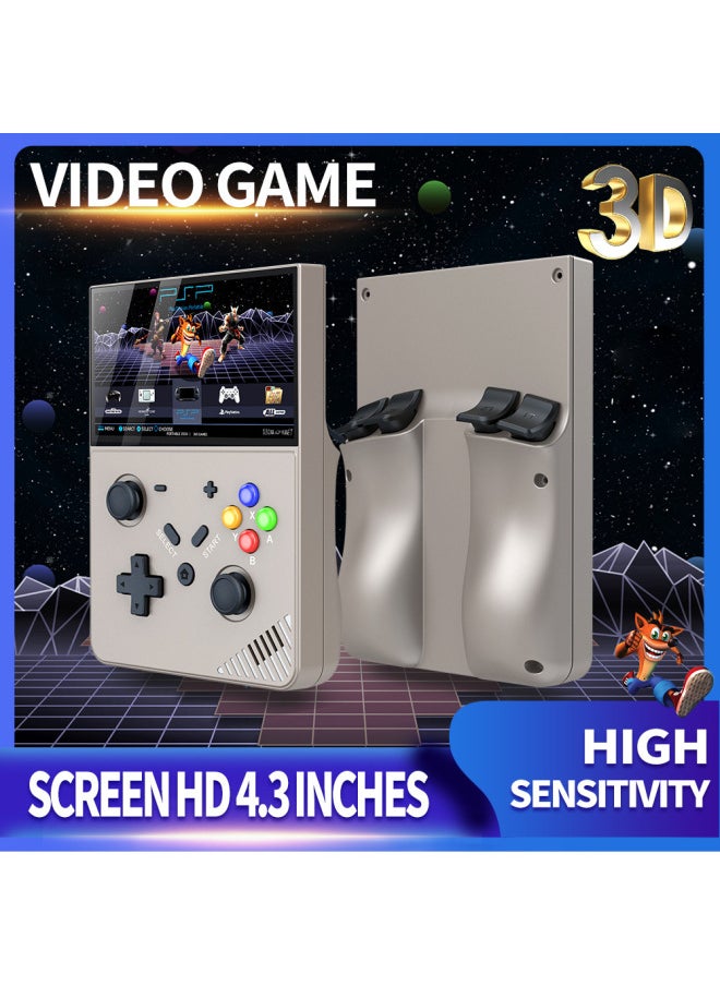 M18 Handheld R43PRO Handheld Game Machine 4.3 Inch 3D Home 4K HD Large Game-Product Color:Transparent Black-Model:M18 Without Card