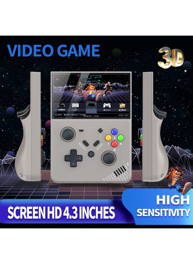 M18 Handheld R43PRO Handheld Game Machine 4.3 Inch 3D Home 4K HD Large Game-Product Color:Transparent Black-Model:M18 Without Card
