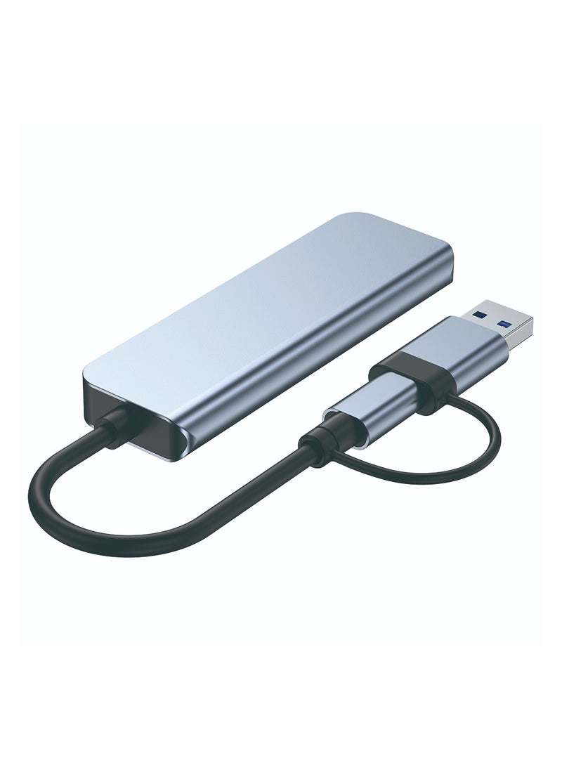 Generic USB Hub 4 Port USB 3.0 Ultra Slim Data Hub USB 3.0 Splitter Aluminum Multiple USB Extension Dock Compatible for MacBook Mac Pro Mini iMac Surface Pro XPS PS5 PC USB Flash Drive Mobile HDD  - Image 2