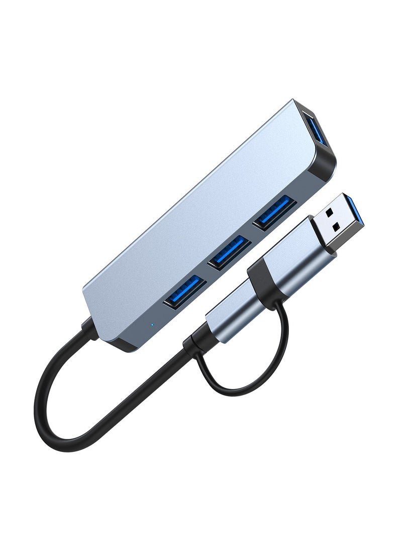 Generic USB Hub 4 Port USB 3.0 Ultra Slim Data Hub USB 3.0 Splitter Aluminum Multiple USB Extension Dock Compatible for MacBook Mac Pro Mini iMac Surface Pro XPS PS5 PC USB Flash Drive Mobile HDD  - Image 5