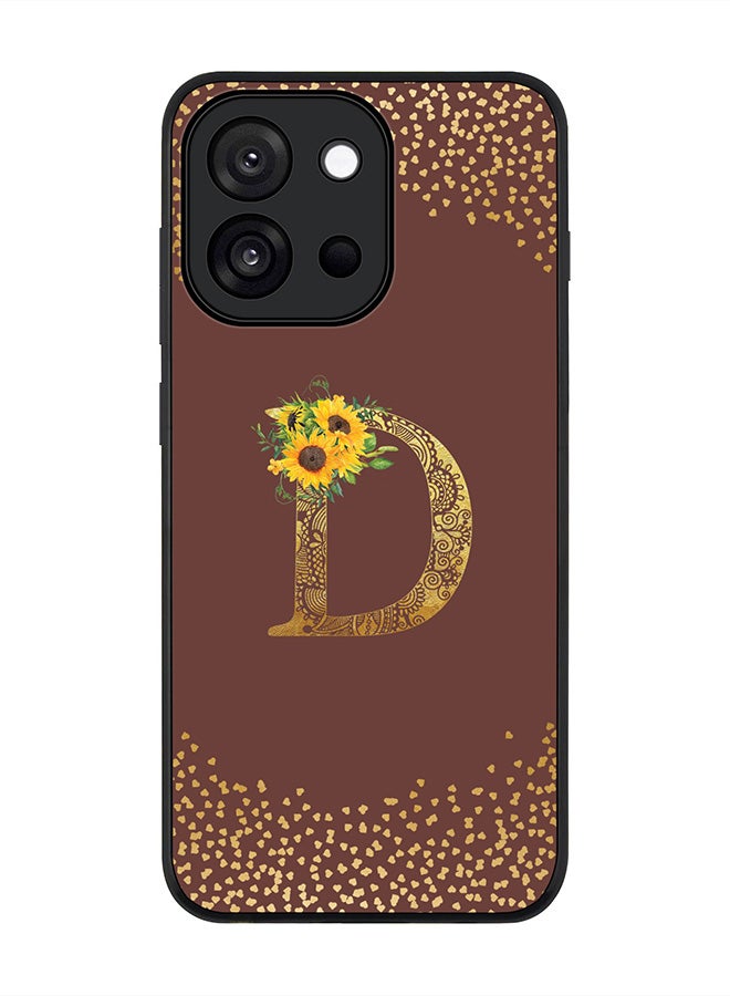 Stylizedd For OnePlus 13s / 13T Case,Slim fit Camera Protection, Shockproof Thin Phone cover  - Custom Floral Monogram - D  (Brown )