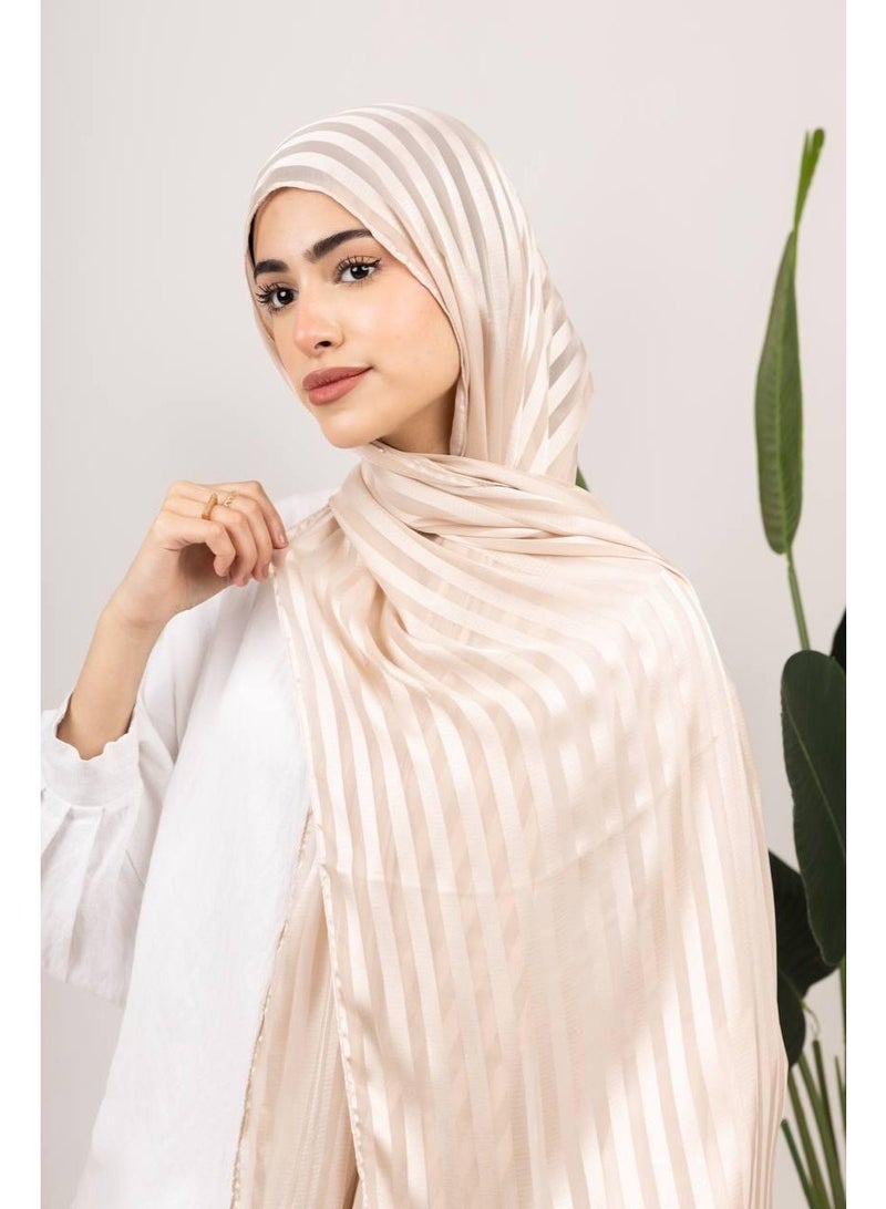 LA VELATA Lined Satin Chiffon Scarf - Image 1