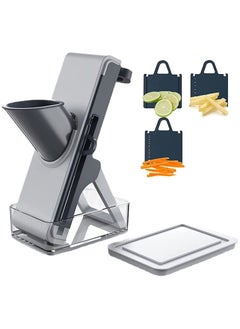 MIXDE Multifunctional Vegetable Cutter, Mandolin Slicer Kitchen Vegetable Cutter, Safety Potato Slicer, Food Chopper Grater Slicer For Vegetable Fruit Meat With Container Replaceable Blades  - Image 1