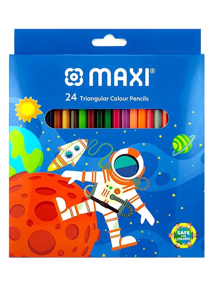 Triangular Colour Pencils Multicolour 24 Pcs