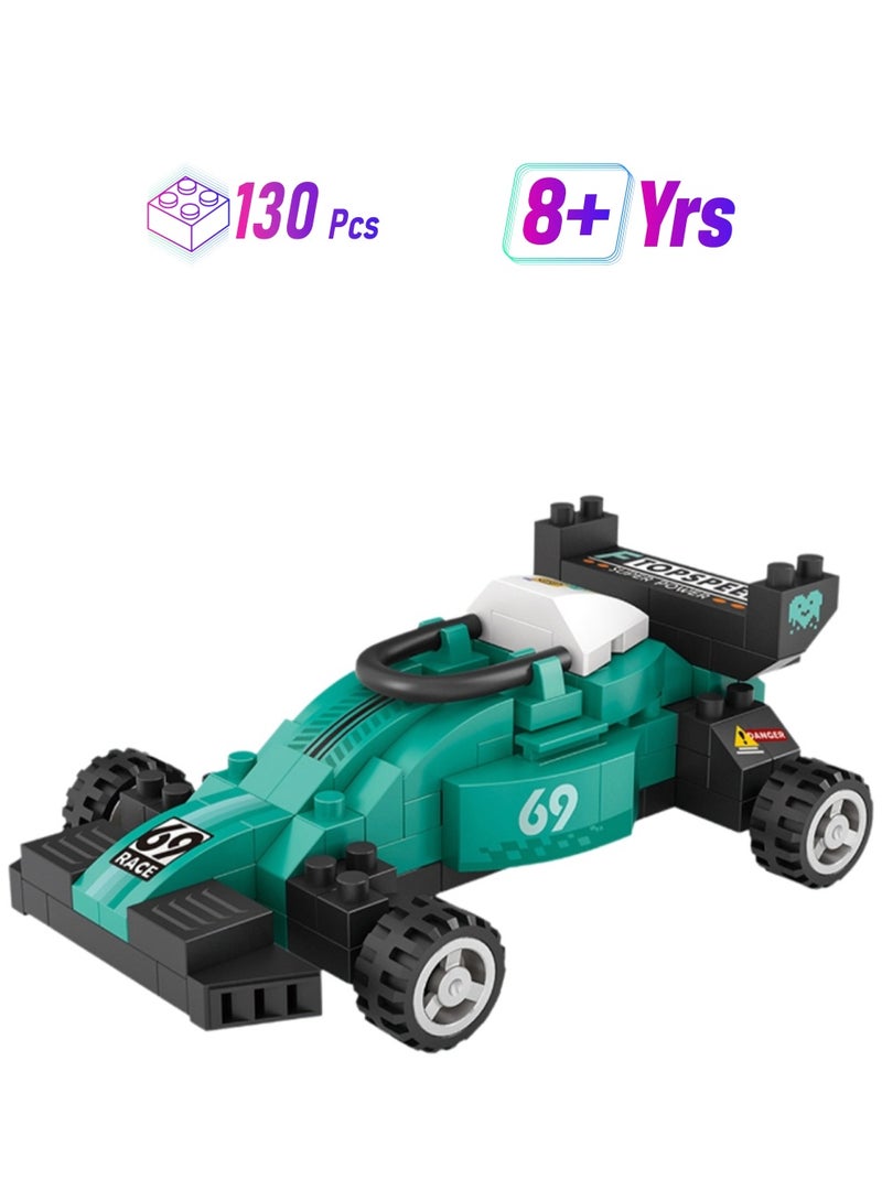 Mini Racing Car 130pcs, Assembled Car Building Block Toys Children'S Educational Building Model Gift - Image 1
