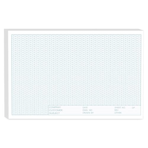 Aidunmis Isometric Graph Paper 11x17, 50 Sheets Large Graph Paper Pads, Top Landscape Glue Binding Blueprint Engineering Paper, Isometric Grid Paper 11x17 for Drafting, Architecture, Engineering and 3D Design - Image 1