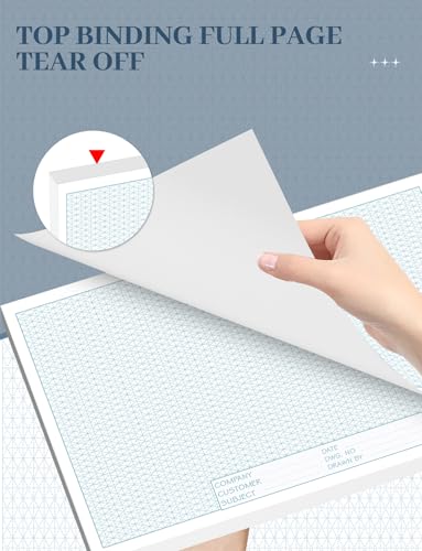 Aidunmis Isometric Graph Paper 11x17, 50 Sheets Large Graph Paper Pads, Top Landscape Glue Binding Blueprint Engineering Paper, Isometric Grid Paper 11x17 for Drafting, Architecture, Engineering and 3D Design - Image 5