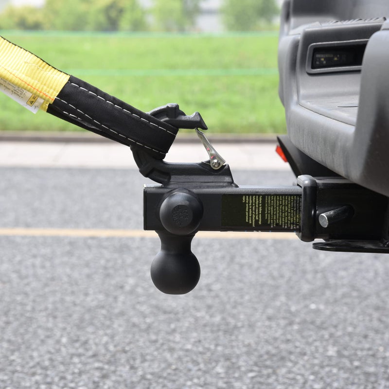 REYSUN Patented Forged Trailer Hitch Tri-Ball Hitch with Hook: 3 Sizes in 1 Tow Ball Hitch, Fits 2-inch Hitch Receiver, Secure Locking Mechanism, Matt Black - Image 5