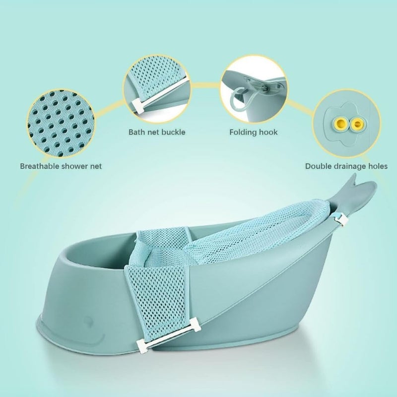 Turtees Baby Bathtub with Bath Seat Holder, Fish Shaped, Anti-Slip - Pink - Image 2