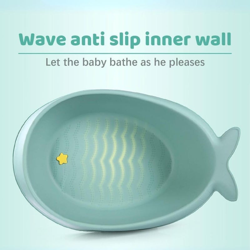 Turtees Baby Bathtub with Bath Seat Holder, Fish Shaped, Anti-Slip - Pink - Image 4