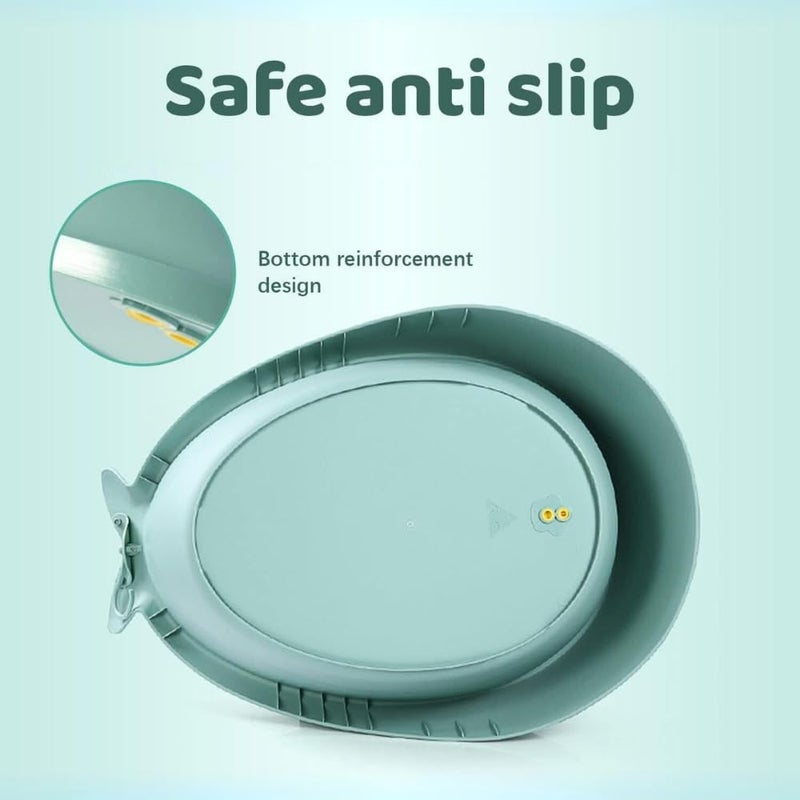 Turtees Baby Bathtub with Bath Seat Holder, Fish Shaped, Anti-Slip - Pink - Image 5