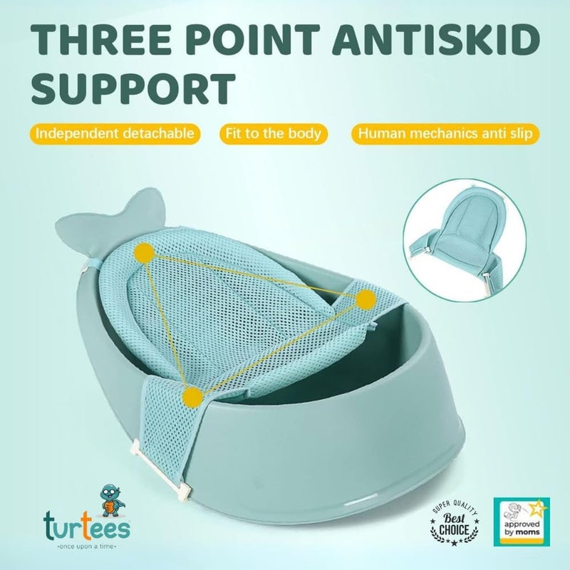 Turtees Baby Bathtub with Bath Seat Holder, Fish Shaped, Anti-Slip - Pink - Image 3
