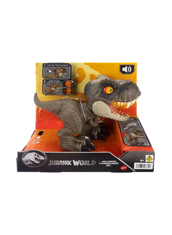 JURASSIC WORLD Mattel Roar Command Tyrannosaurus Rex Dinosaur Figure Toy, Record And Play Dino Speak T-Rex, Tail-Activated Attack & Roar - Image 5