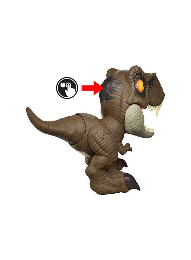 JURASSIC WORLD Mattel Roar Command Tyrannosaurus Rex Dinosaur Figure Toy, Record And Play Dino Speak T-Rex, Tail-Activated Attack & Roar - Image 2