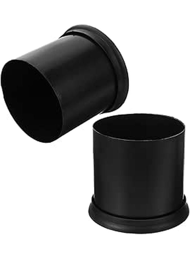 Modern Toilet Brush Stand With Stable Round Base Anti Splash Design Black Plastic - Image 1