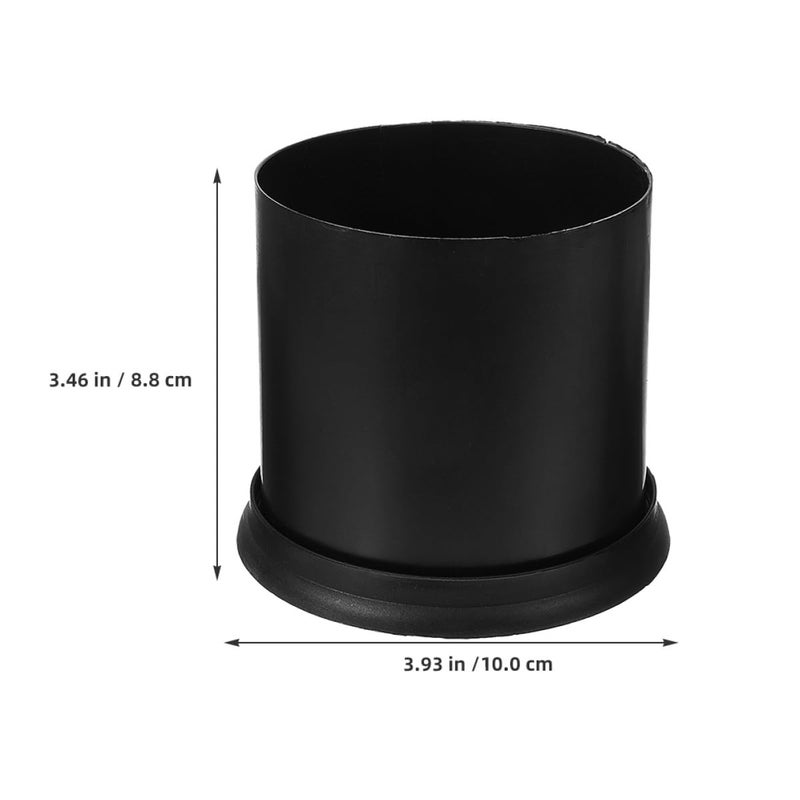 Modern Toilet Brush Stand With Stable Round Base Anti Splash Design Black Plastic - Image 3