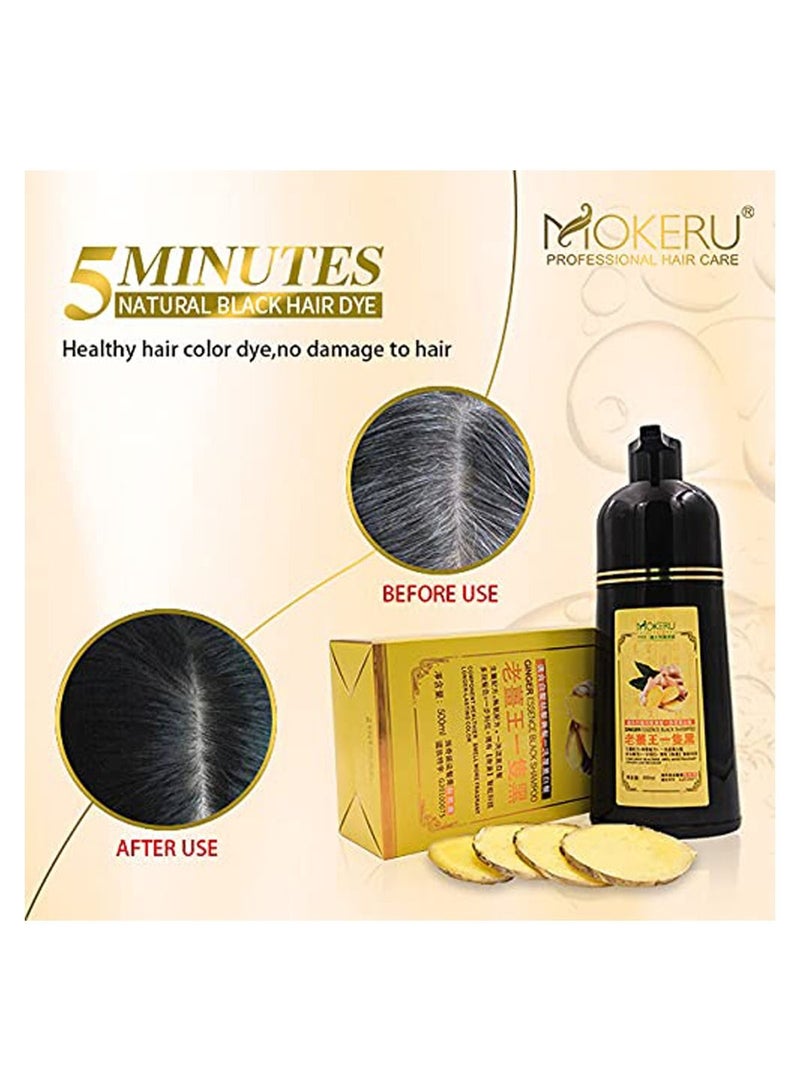 MOKERU Natural Ginger Black Hair Dye Shampoo 500ml (Pack of 2) - Image 4