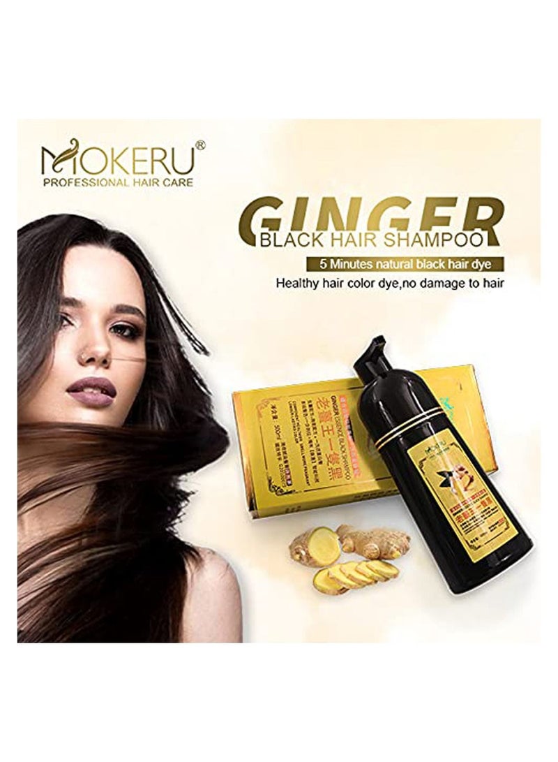 MOKERU Natural Ginger Black Hair Dye Shampoo 500ml (Pack of 2) - Image 3