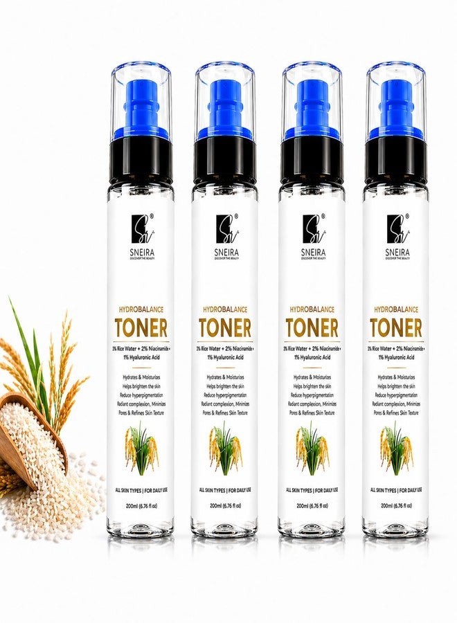 SNEIRA HydroBalance Toner 400 ml, 3% Rice Water, 2% Niacinamide, Enriched with 1% Hyaluronic Acid Exfoliating Face Toner Mist For Pores Tightening Glowing Skin Korean Beauty Secrets For Women & Men - Image 1