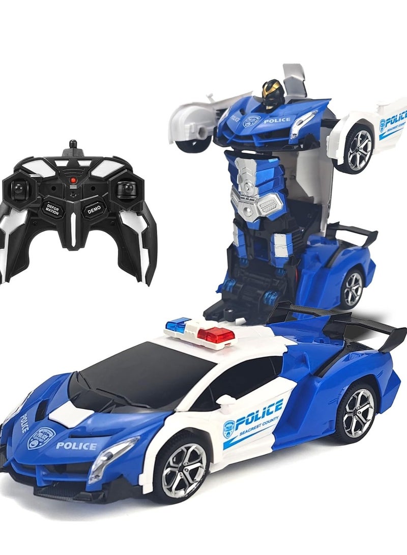 Bluejw Remote Control Car One-Button Deformation Transform Robot RC Cars 1:18 Scalerc Remote Control Vehicles with 360 Degree Rotating Birthday Toys for 3-12 Boy - Image 1