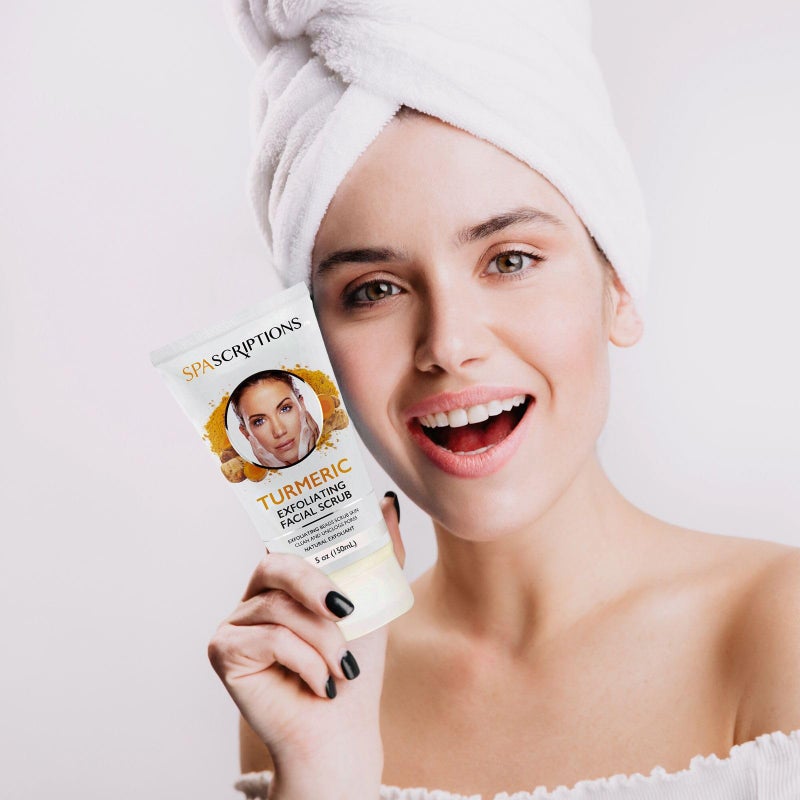 spascriptions Turmeric Exfoliating Facial Scrub Natural Exfoliant to Cleanse Skin, Facial Wash - 5 Oz. Deep Cleansing and Rejuvenating - Image 2
