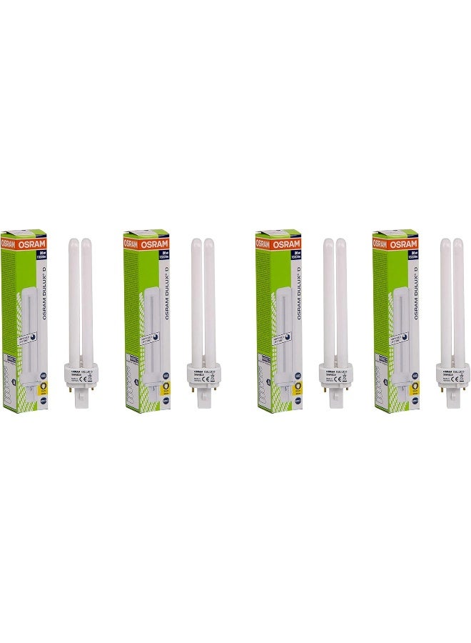 OSRAM 4 قطع من مصابيح CFL Dulux D 2 Pin 26W باللون الأبيض الدافئ - Image 1