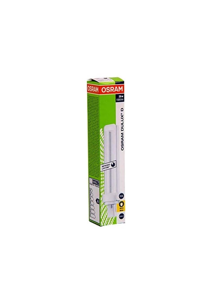 OSRAM 4 قطع من مصابيح CFL Dulux D 2 Pin 26W باللون الأبيض الدافئ - Image 5