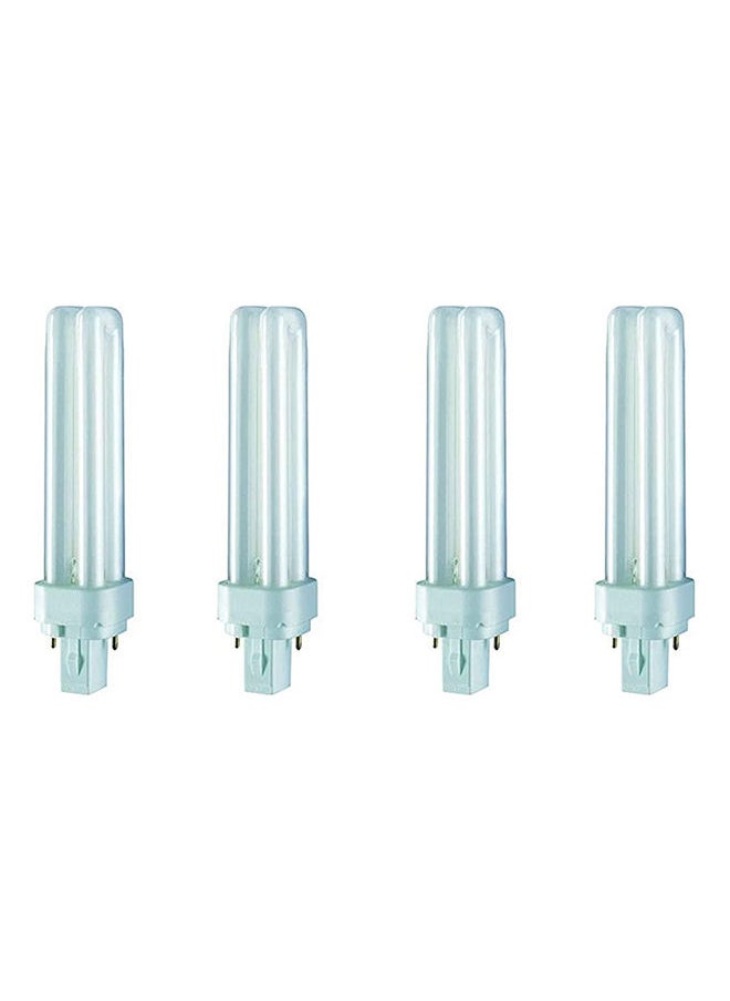 Osram 4-Piece 26W Dulux D 2 Pin CFL Bulb Warm White  - Image 1
