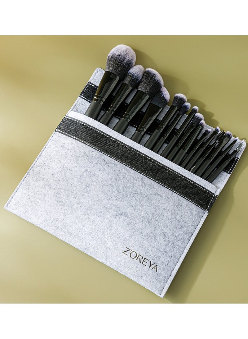 Zoreya مجموعة فرش ظلال العيون 15 قطعة باللون الأسود - Image 1