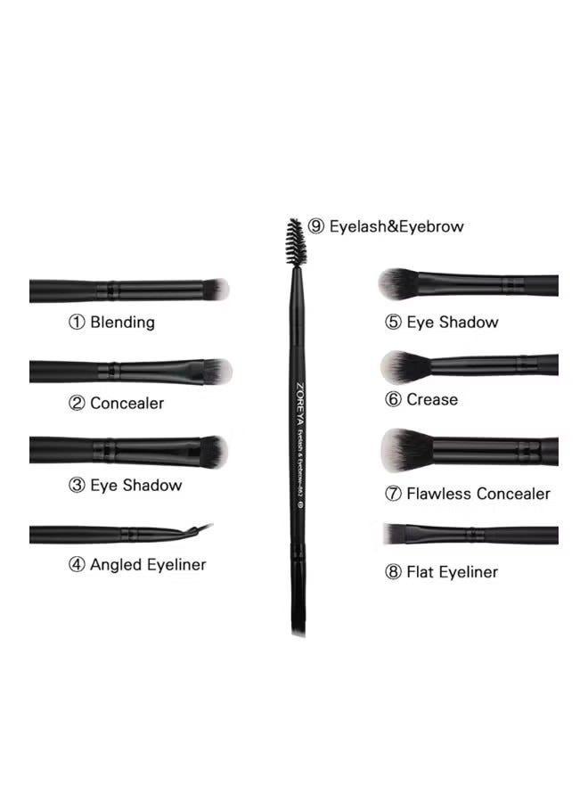 Zoreya مجموعة فرش ظلال العيون 15 قطعة باللون الأسود - Image 4