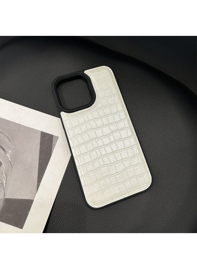 NIBEMINENT Crocodile Skin Pattern Protective TPU Case Cover For iPhone 15, White