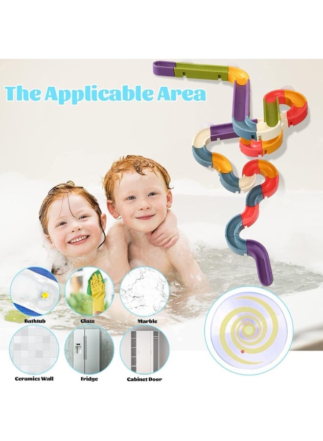 Soofam DIY Bath Toys 48 pcs Water Balls Tracks with Suction Cups Toys for Kids 3-8 Years , Take-Apart Water Slide Toy Ball Track,Pool Bathroom Shower Set Gift Toys for boys girls - Image 2