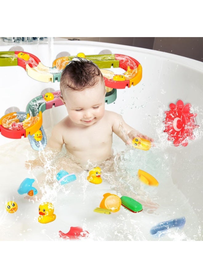 Soofam DIY Bath Toys 48 pcs Water Balls Tracks with Suction Cups Toys for Kids 3-8 Years , Take-Apart Water Slide Toy Ball Track,Pool Bathroom Shower Set Gift Toys for boys girls - Image 4