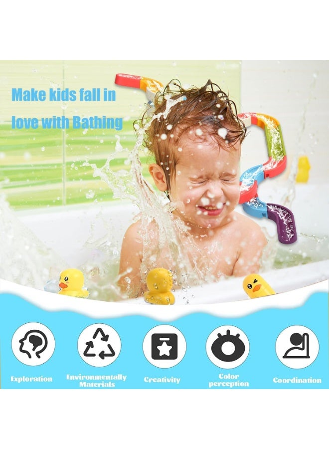 Soofam DIY Bath Toys 48 pcs Water Balls Tracks with Suction Cups Toys for Kids 3-8 Years , Take-Apart Water Slide Toy Ball Track,Pool Bathroom Shower Set Gift Toys for boys girls - Image 3