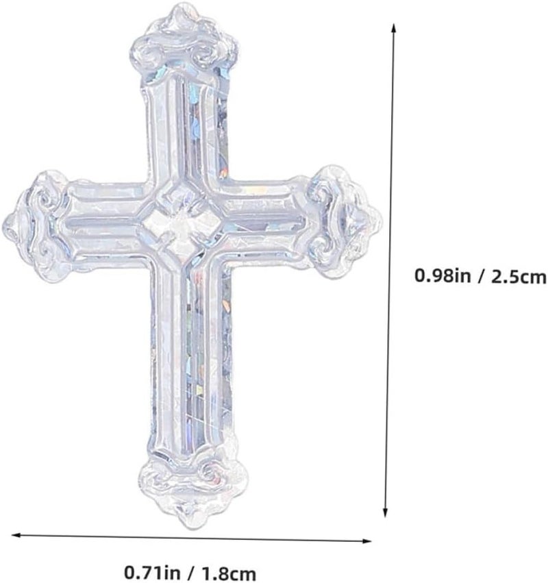 Healeved Multi-color Cross Confetti 90g Religious Party Decoration for Baptism Wedding Christening Table Scatter Silver Foil Fragments for Celebration Events - Image 2