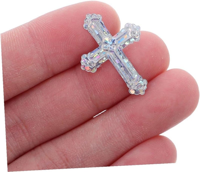 Healeved Multi-color Cross Confetti 90g Religious Party Decoration for Baptism Wedding Christening Table Scatter Silver Foil Fragments for Celebration Events - Image 4