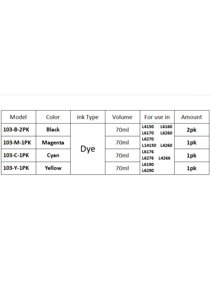 103 Ink Bottle 103 Ink C13T00S64A for L1200 Series L1210 L1250 L3100 Series L3110 L3111 L3116 L3150 L3151 (1 x 103 Cyan, 70 ml)  - Image 2