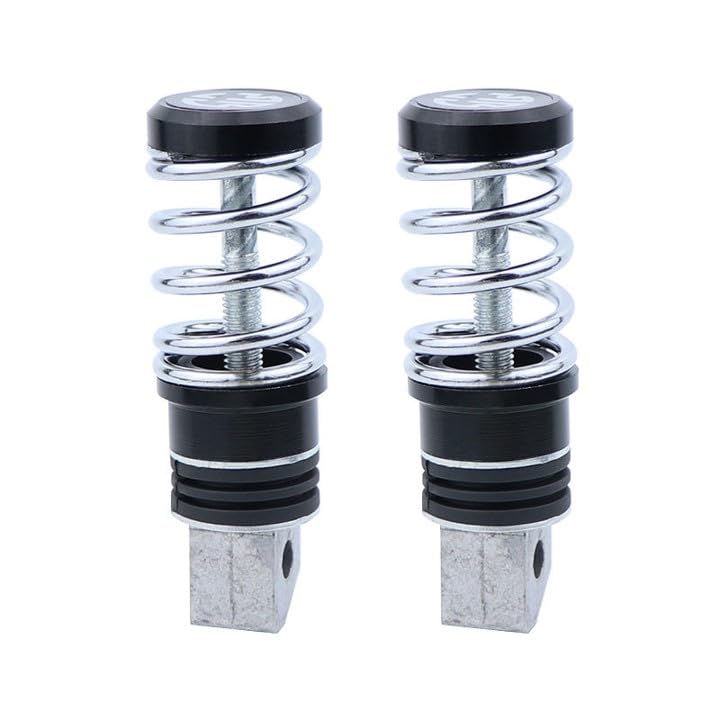 Guance Universal Stainless Steel Rear Foot Pegs with Spring Shock absorber Motorbike Rear Pegs Motorbike Footrests Compatable with all bikes and scooty (Red,2 Pcs) - Image 4
